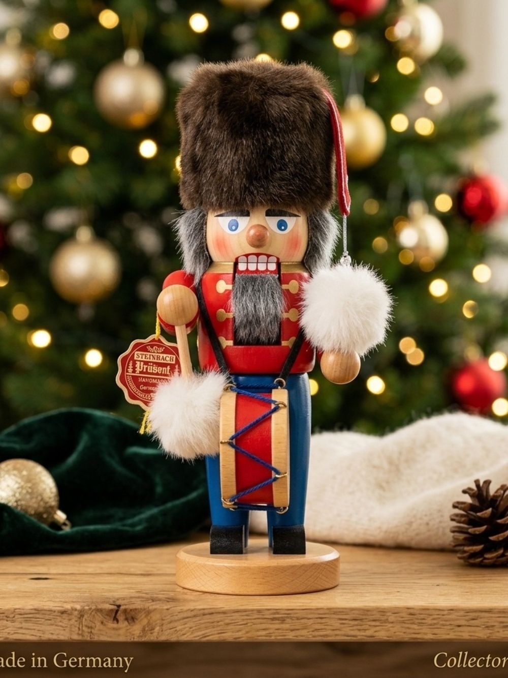 Vintage Steinbach Germany Chubby Drummer Nutcracker 12”